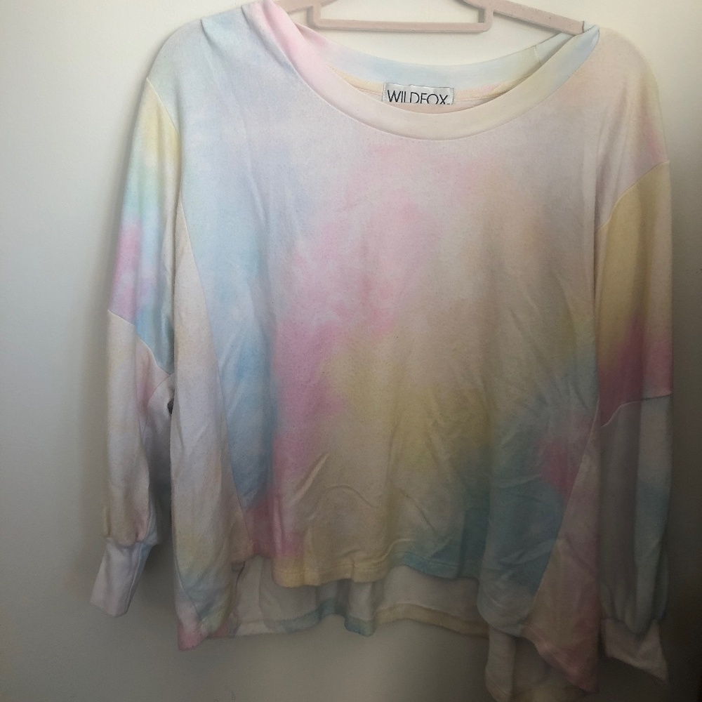 Wildfox Womens Pastel Dream Tie Dye Nevada Pullover Jumper Sweater
